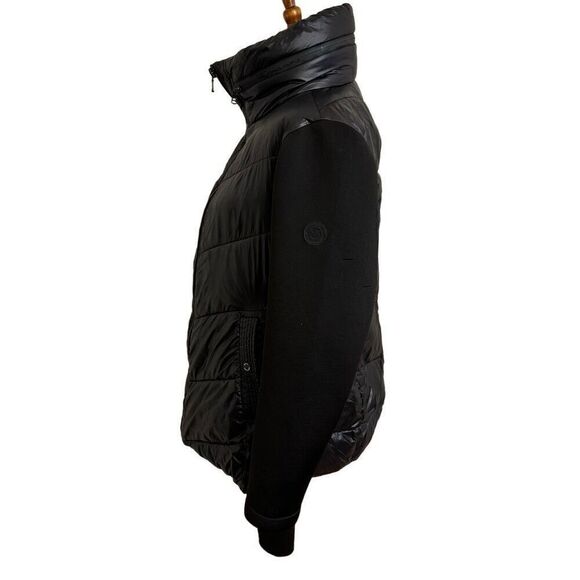 Michael Kors Quilted Nylon Puffer Coat Jacket Neoprene Sleeves Women’s Large - Picture 3 of 13